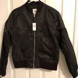 Black GAP bomber jacket